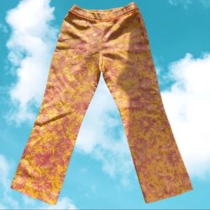 Vintage jacquard floral pants